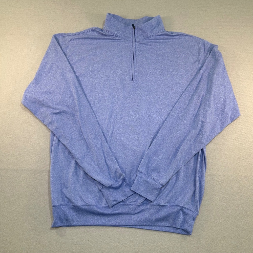Turtleson Quarter Zip Pullover Mens L Blue Tour Performance Golf Heathered
